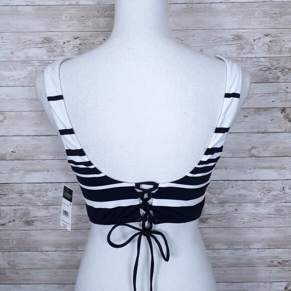Ralph Lauren Swim Suit Top Sz 16 Padded Underwire High Neck 374 - Picture 3 of 6